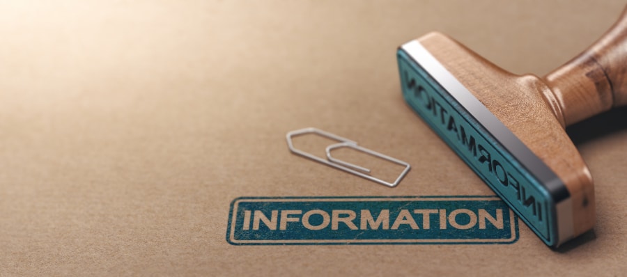 Information stamp with paperclip