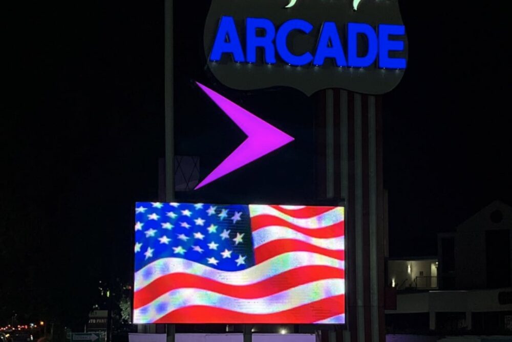 Golfland Sunnyvale sign upgraded to digital version with BLR