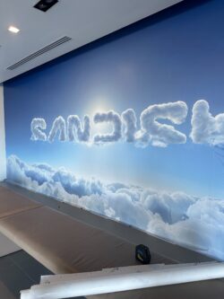 SanDisk wallwrap interior branding installed by BLR Visual Communications