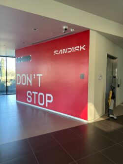 SanDisk wallwrap interior branding installed by BLR Visual Communications