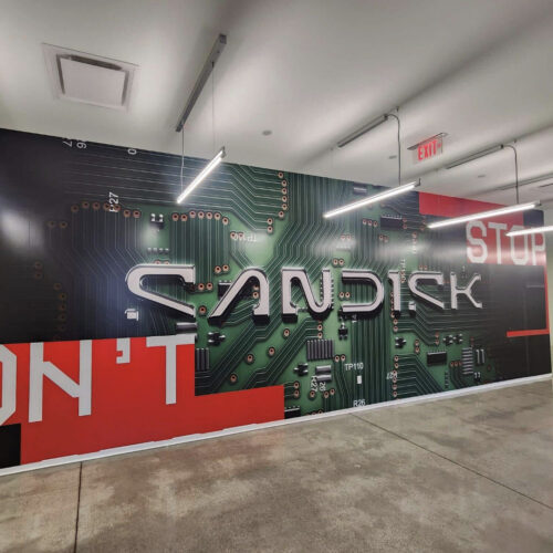 SanDisk Wall Wrap Mural SanDisk Wall Wrap by Signage Contractor, BLR