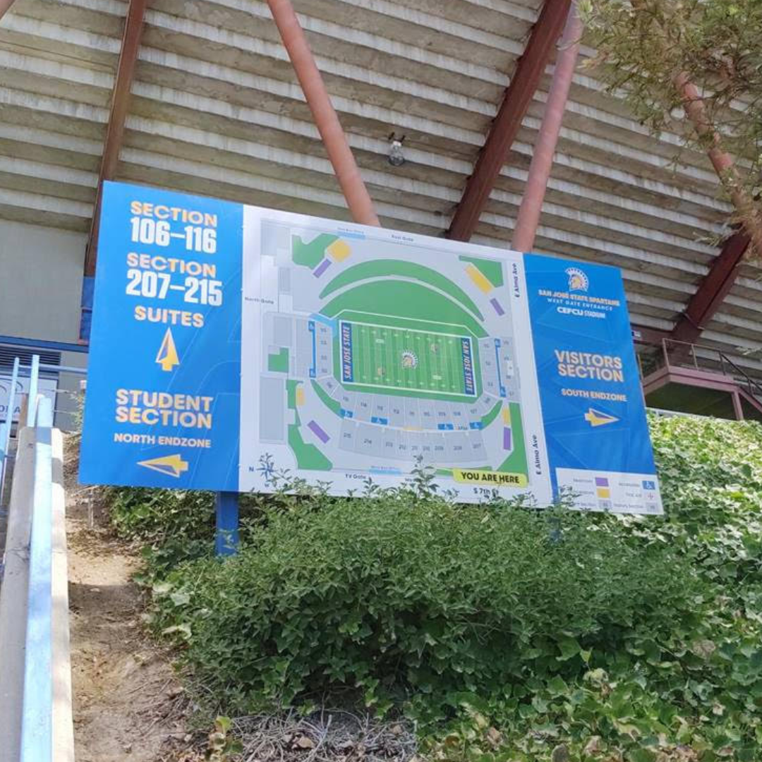 San Jose State University wayfinding signage designed and installed by BLR Visual Communications