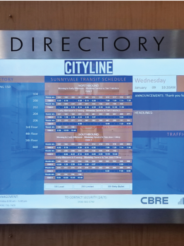 Sunnyvale Interactive Digital Wayfinding Screen