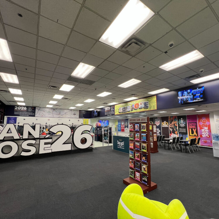 San Jose 2026 Visitor Center branded with BLR Visual