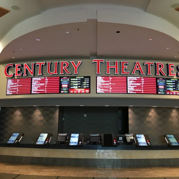 Century Theatres illuminated marquee sign by BLR Visual Communications
