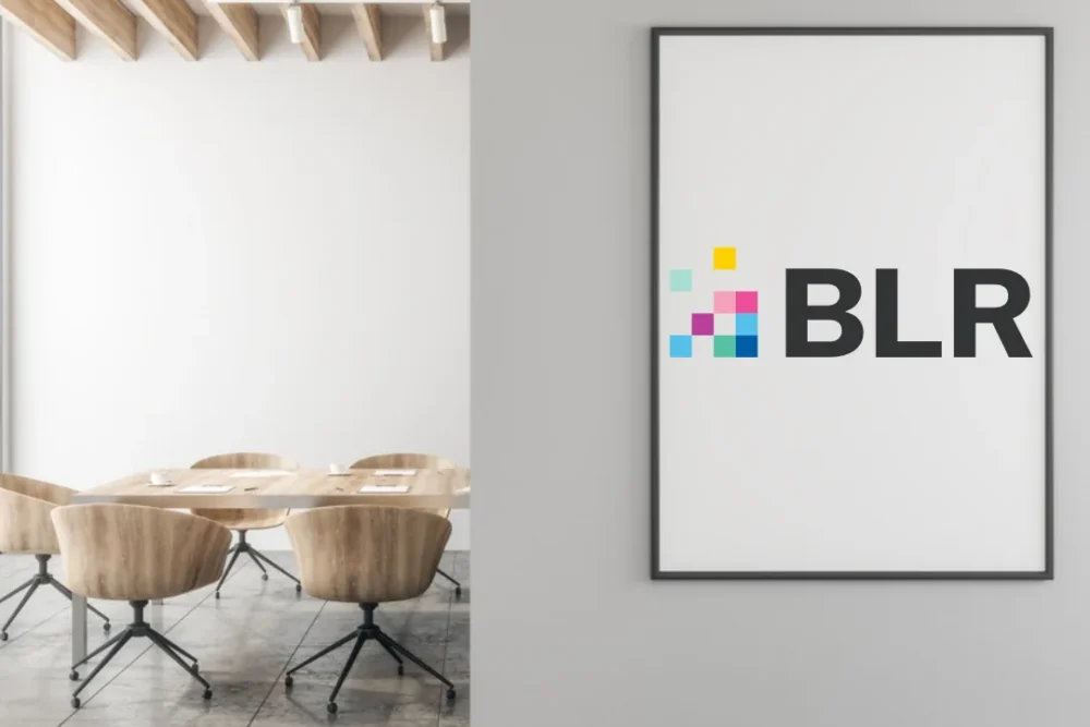 Digital signage display in a workplace by BLR Visual Communications