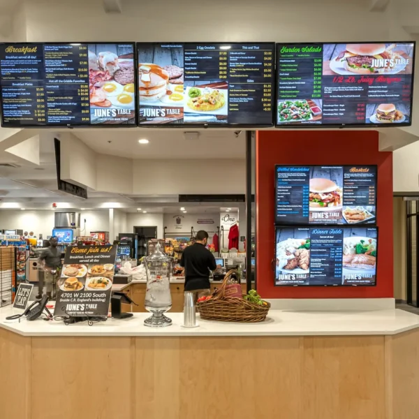 Restaurant digital menu boards by BLR Visual Communications