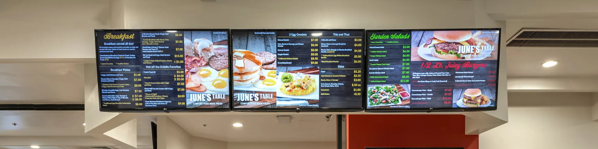 Digital LED menu board signage by BLR Visual Communications