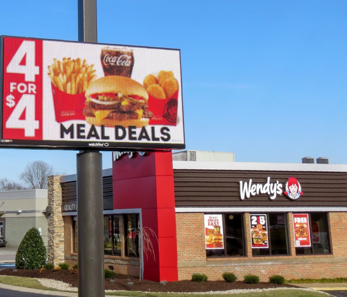Wendys digital billboard Wendy's digital LED billboard