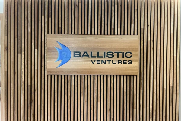 Ballistic lobby Ballistic office sign in lobby